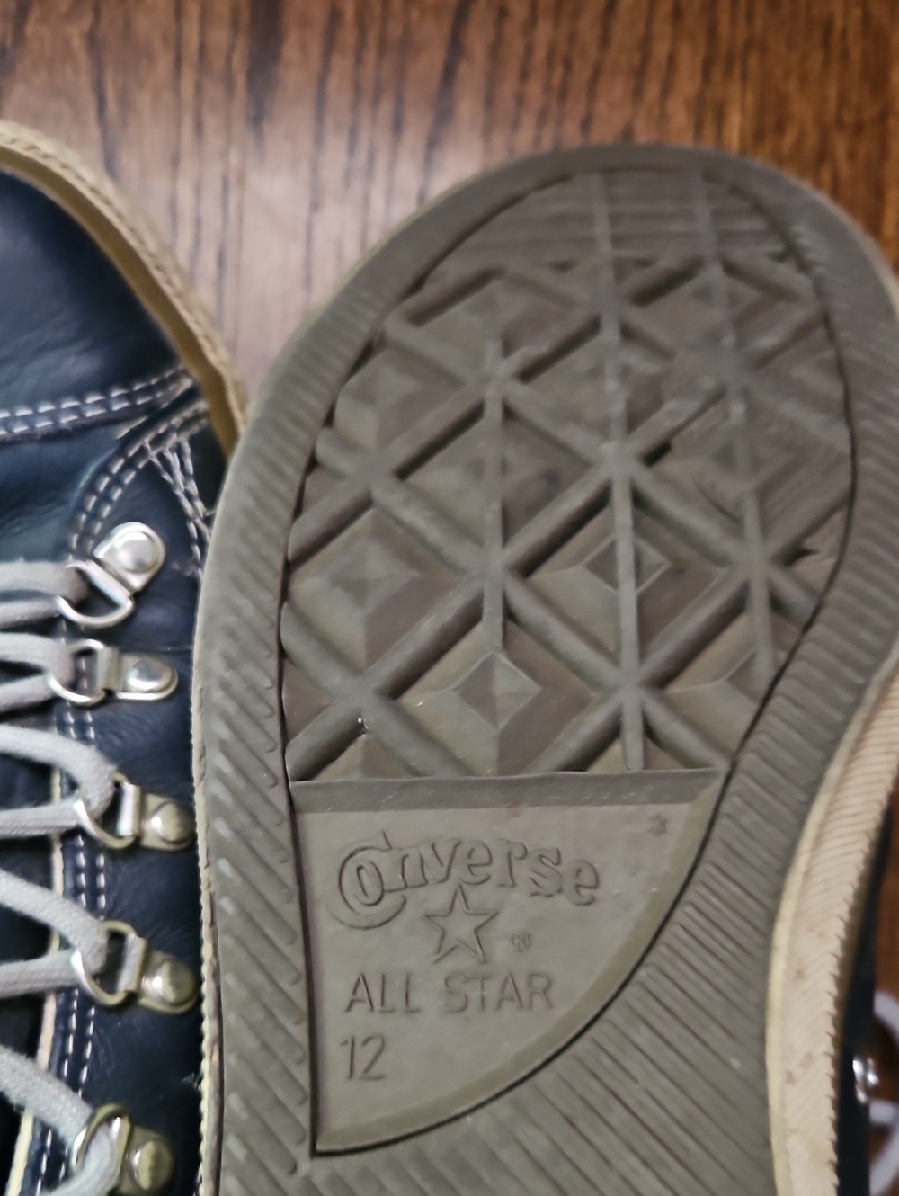 Converse Men's Navy Leather High-Top Sneakers - Picture 4 of 9
